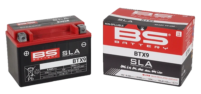 BS-BATTERY BTX9 12V 8Ah 135A (YTX9) 150x87x105mm L+ AGM bezúdržbová motobaterie