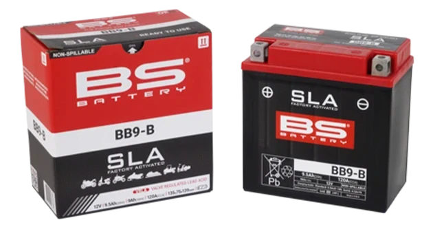 BS-BATTERY BB9-B 12V 9Ah 120A (YB9-B) 135x75x139mm L+ AGM bezúdržbová motobaterie