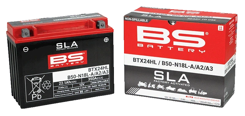 BS-BATTERY BTX24HL / B50-N18L-A/A2/A3 12V 21Ah 350A (YTX24HL, Y50-N18L-A, Y50-N18L-A2, Y50-N18L-A3) 205x87x162mm P+ AGM bezúdržbová motobaterie