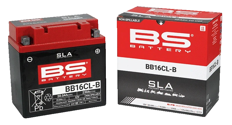 BS-BATTERY BB16CL-B 12V 19Ah 230A (YB16CL-B) 175x100x175mm P+ AGM bezúdržbová motobaterie