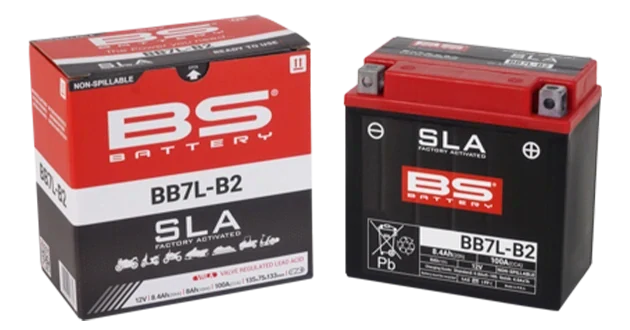 BS-BATTERY BB7L-B2 12V 8Ah 100A (YB7L-B2) 135x75x133mm P+ AGM bezúdržbová motobaterie