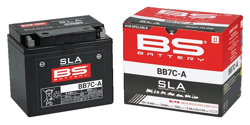 BS-BATTERY BB7C-A 12V 8Ah 80A (YB7C-A) 129x89x114mm P+ AGM bezúdržbová motobaterie
