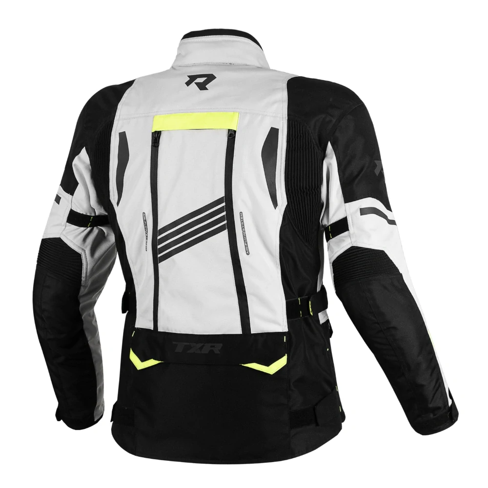 TXR Dámská bunda na motorku Expedition černo-šedo-fluo žlutá L