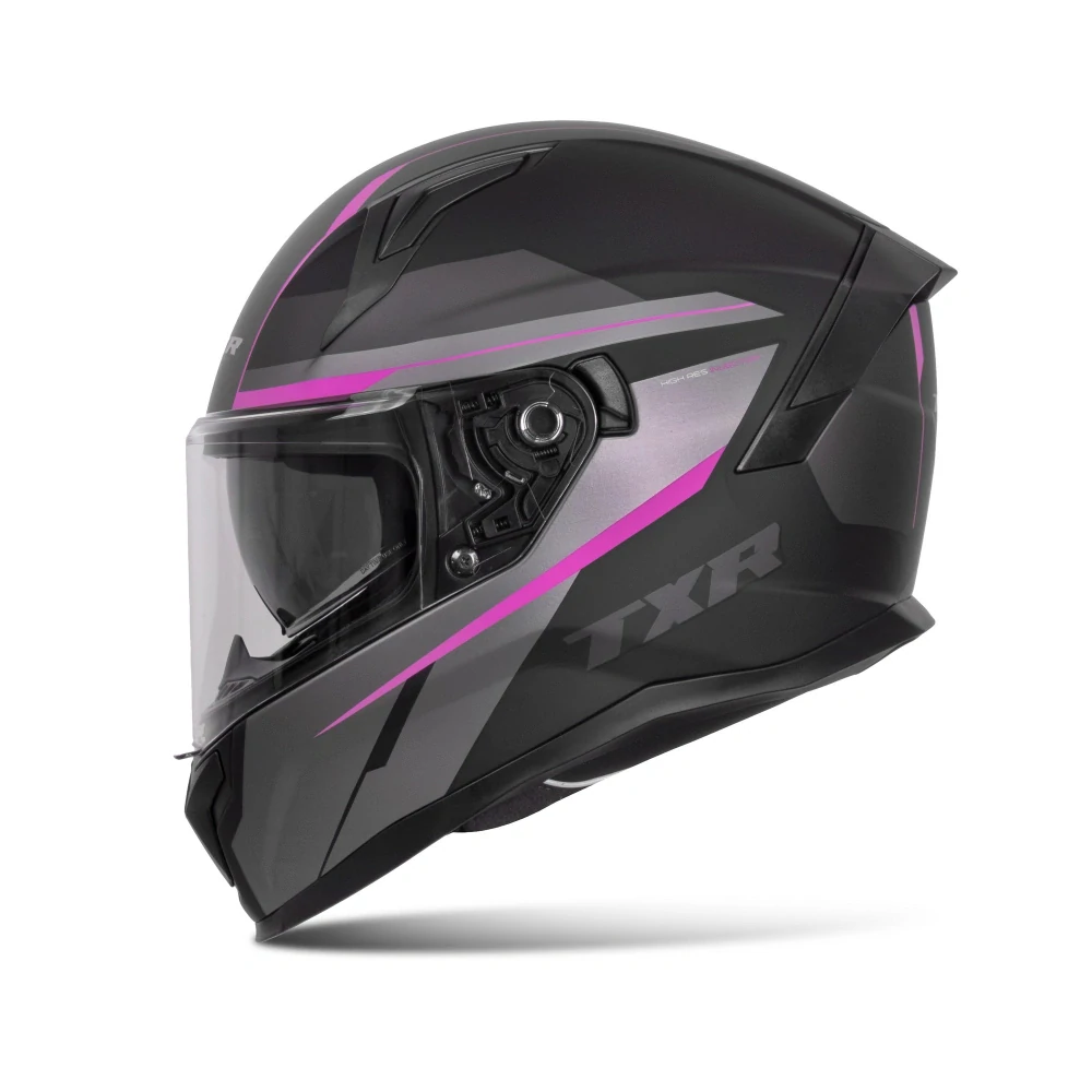 TXR Integrální helma na motorku Raptor černo-šedo-růžová XXL