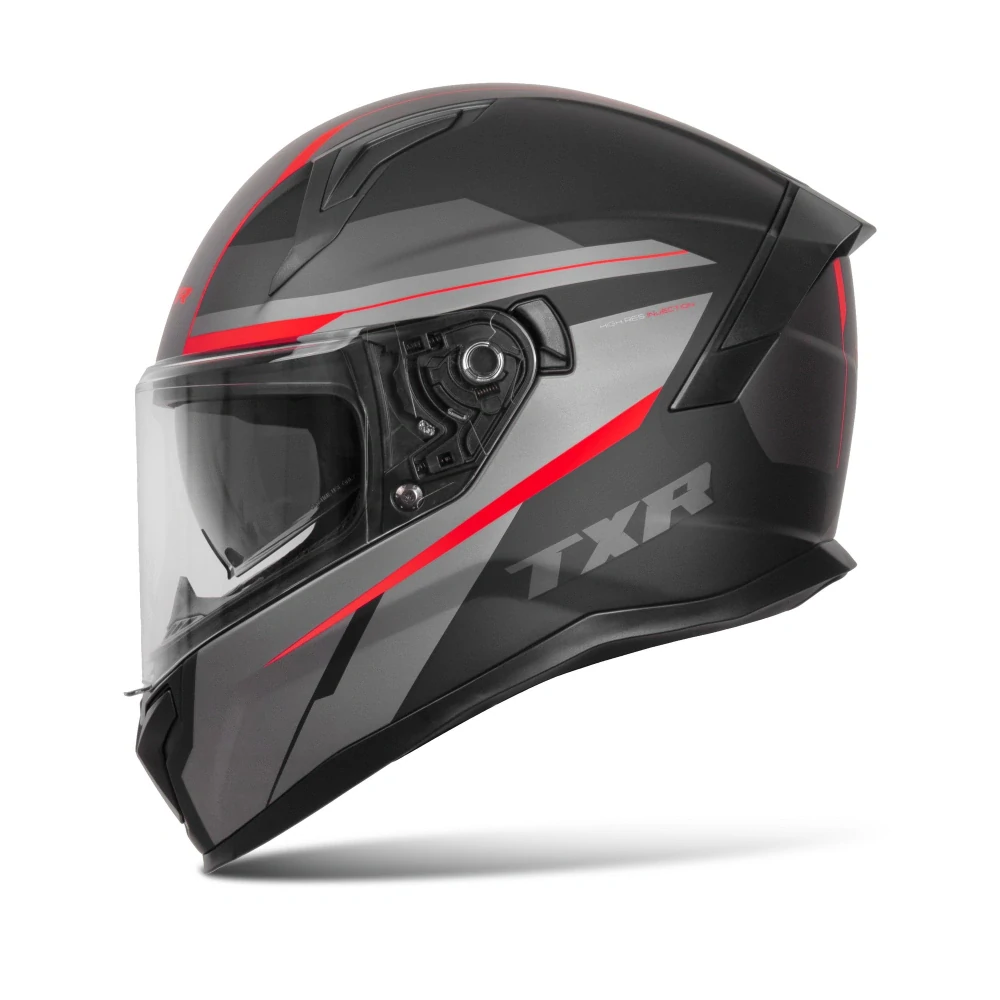 TXR Integrální helma na motorku Raptor černo-šedo-červená S