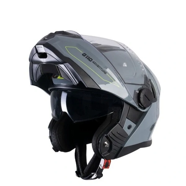 GARIBALDI výklopná moto helma G110 Adventure lesklá šedá XXL