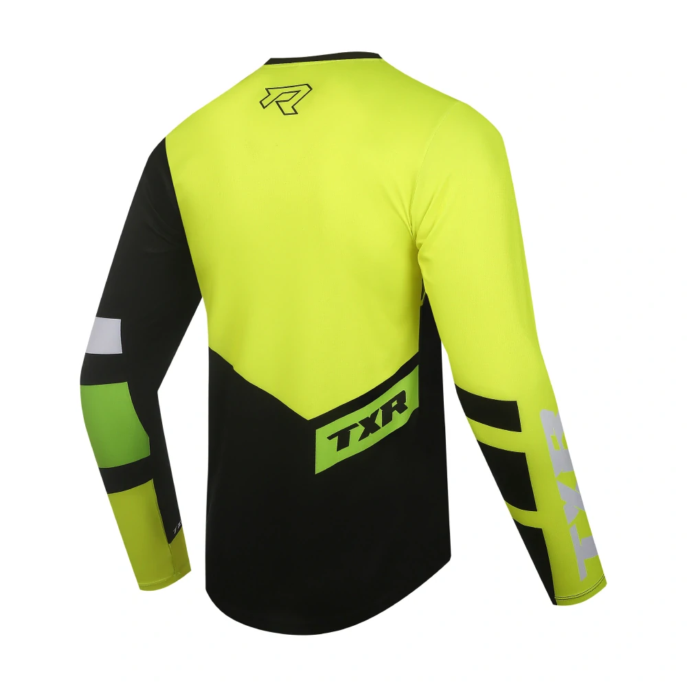 TXR Motokrosový dres Vortex černo-fluo žlutý L