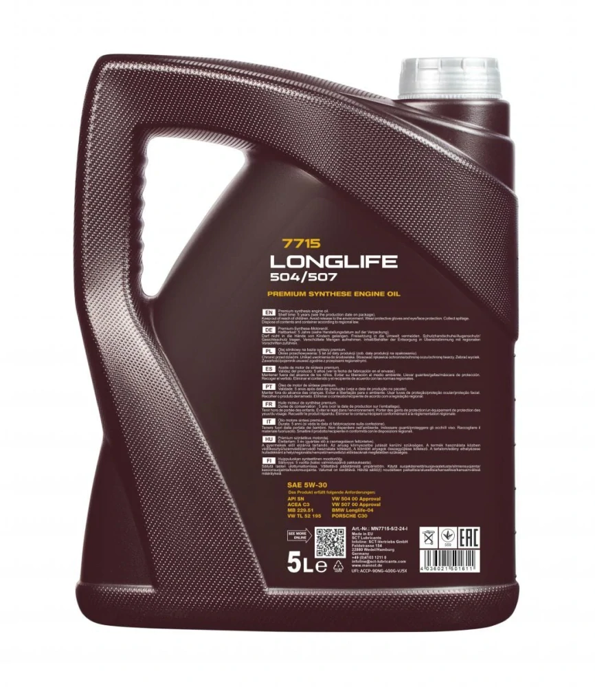 MANNOL Motorový olej 7715 Longlife 504/507 5W-30 – 5L