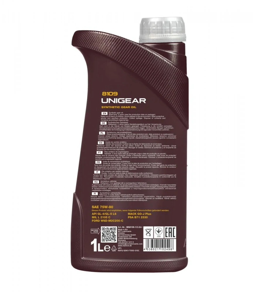 MANNOL Převodový olej 8109 Unigear 75W-80 GL-4/GL-5 LS - 1L