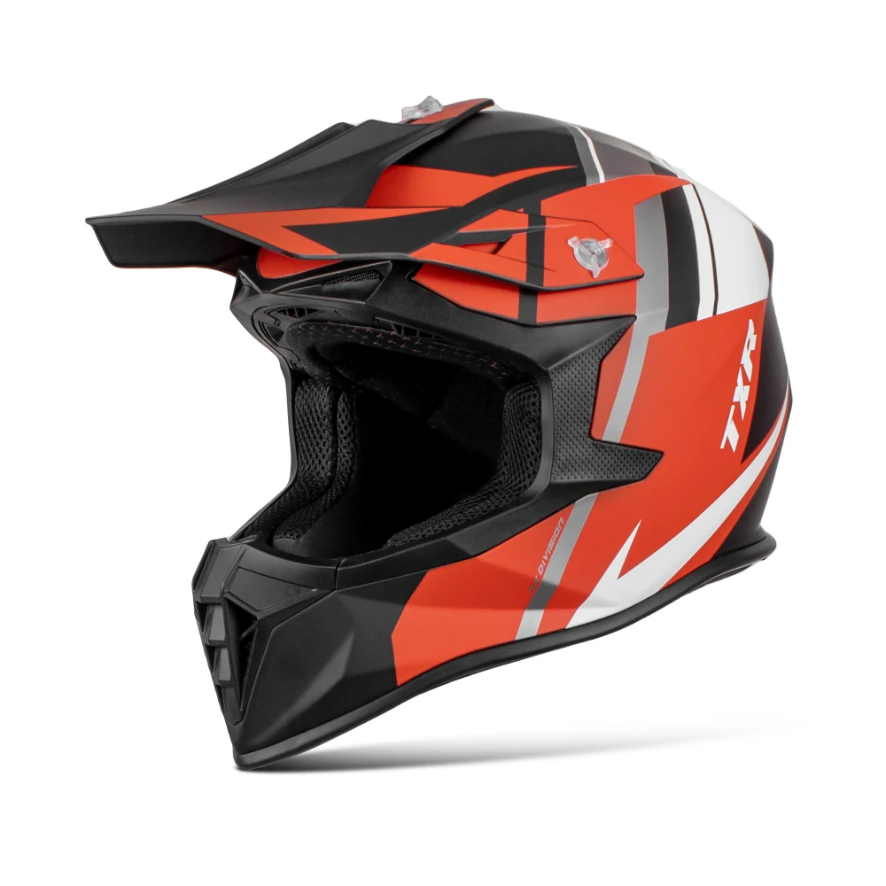 TXR Motokrosová helma Fury černo-šedo-bílo-červená M