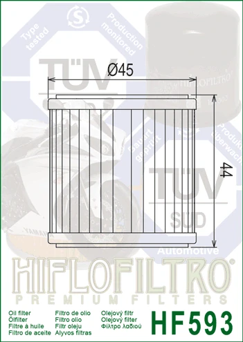 HIFLOFILTRO Olejový filtr HF593