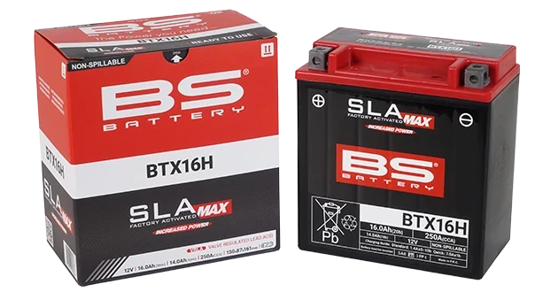 BS-BATTERY BTX16H 12V 14Ah 250A (YTX16H) 150x87x161mm L+ AGM bezúdržbová motobaterie