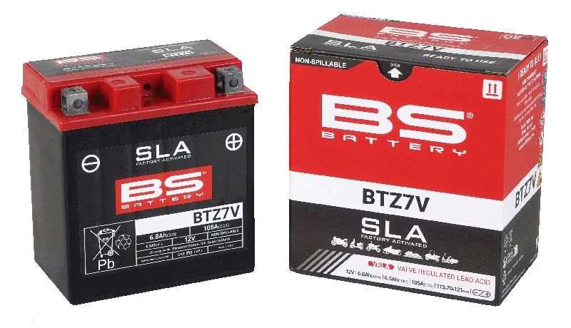 BS-BATTERY BTZ7V 12V 6,5Ah 105A (YTZ7V) 113x70x121mm P+ AGM bezúdržbová motobaterie