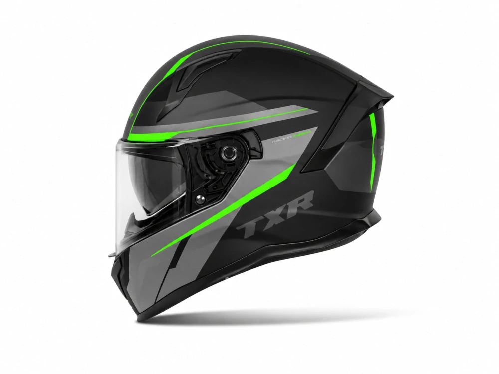 TXR Integrální helma na motorku Raptor černo-šedo-fluo zelená L