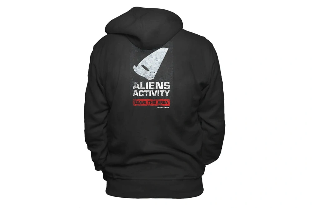 UFO PLAST Mikina s kapucí černá Aliens Activity XL