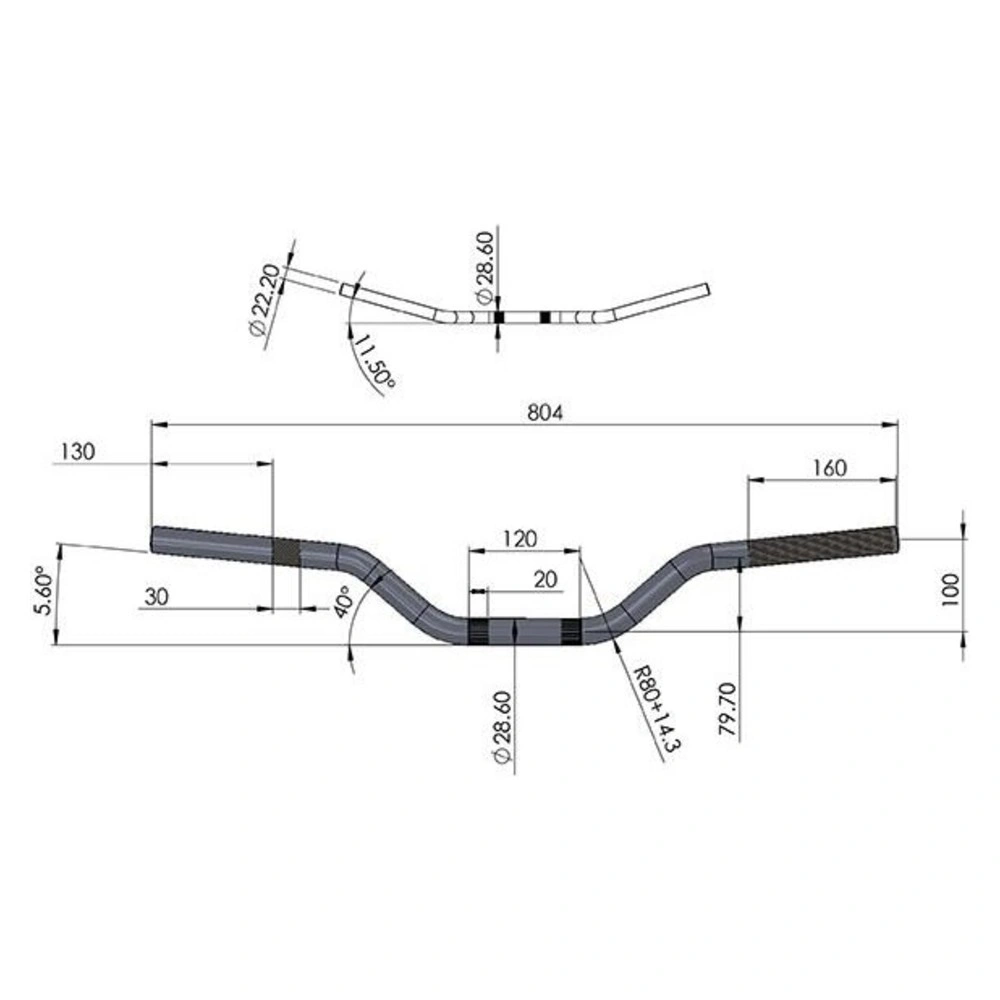 SIFAM Hliníková řídítka 28,6 mm fatbar modrá, výška 100 mm