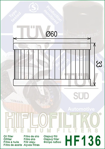 HIFLOFILTRO Olejový filtr HF136