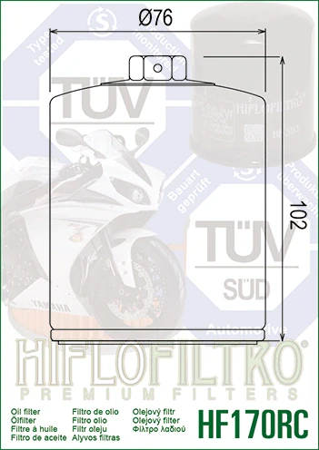 HIFLOFILTRO Olejový filtr HF170BRC Racing černá