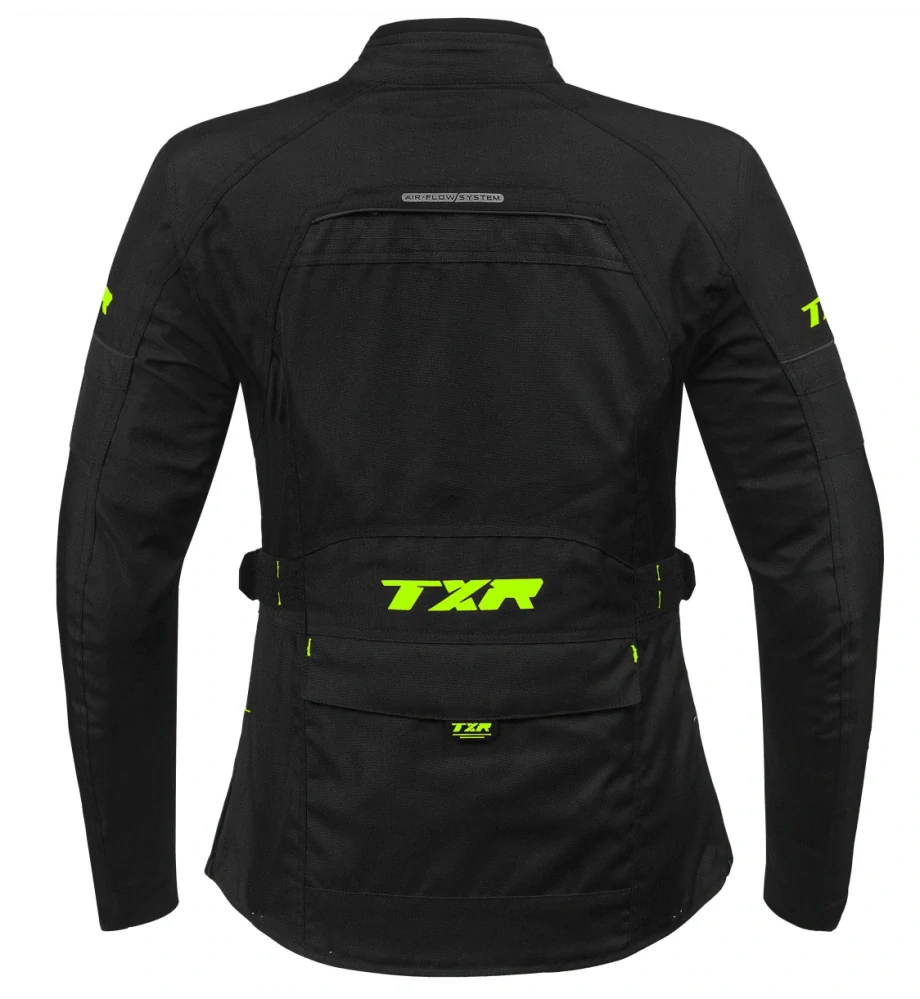 TXR Dámská bunda na motorku Visper černo-fluo žlutá L