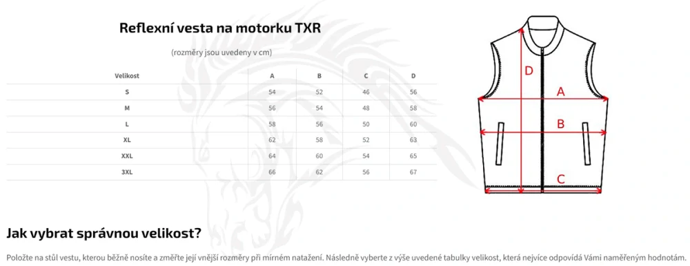 TXR Reflexní moto vesta TXR S
