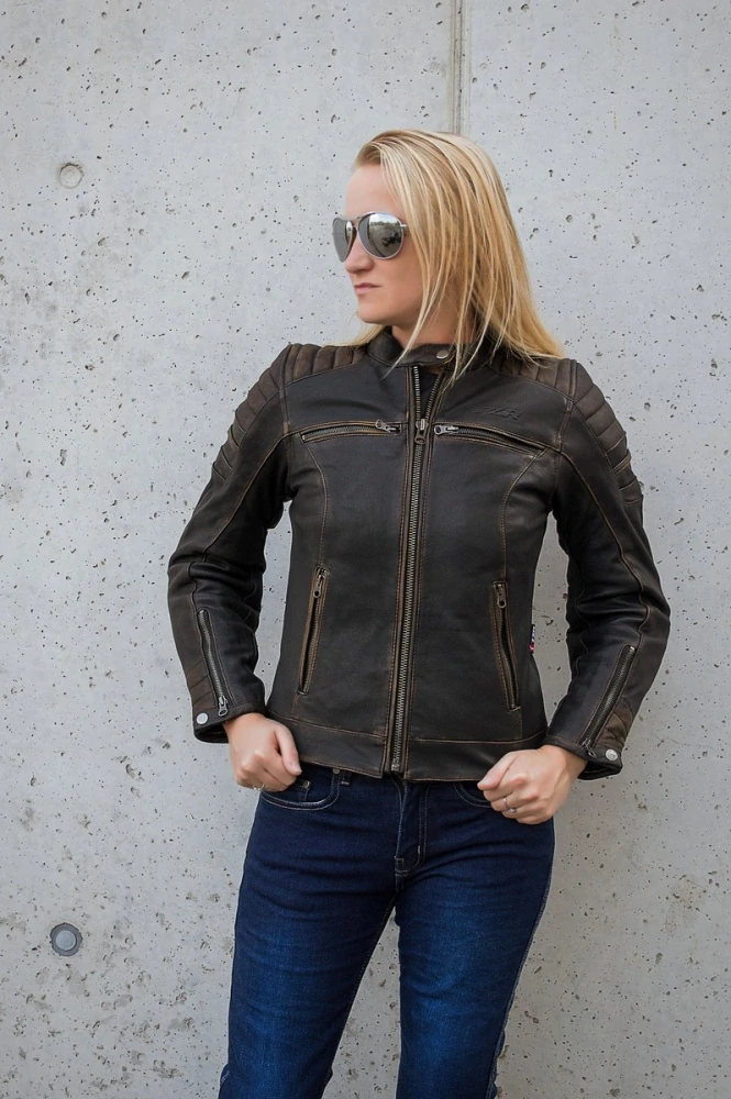 TXR Dámská kožená bunda na motorku Carmen Vintage XL