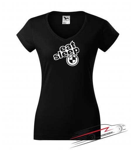 Dámské triko s motivem eat sleep BMW