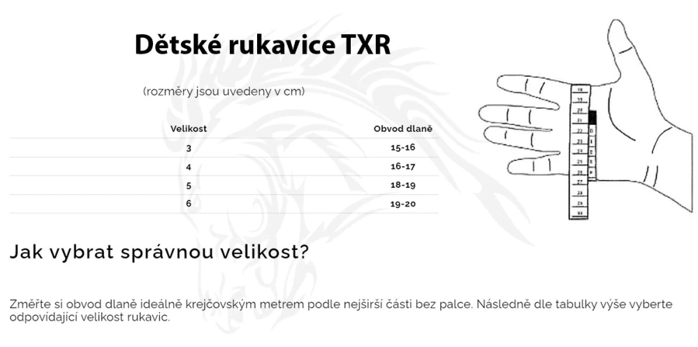 TXR Dětské rukavice na motorku Rush černé 4
