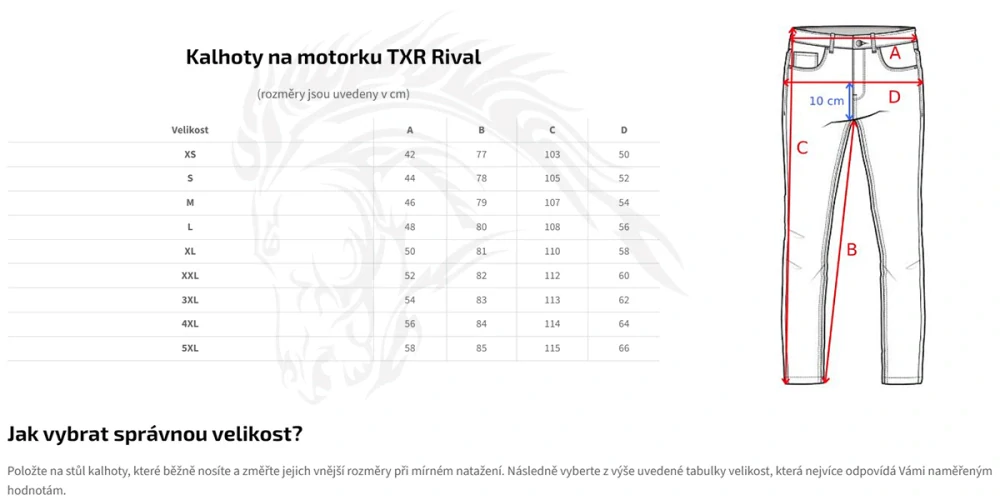 TXR Dámské kalhoty na motorku Rival černé 3XL