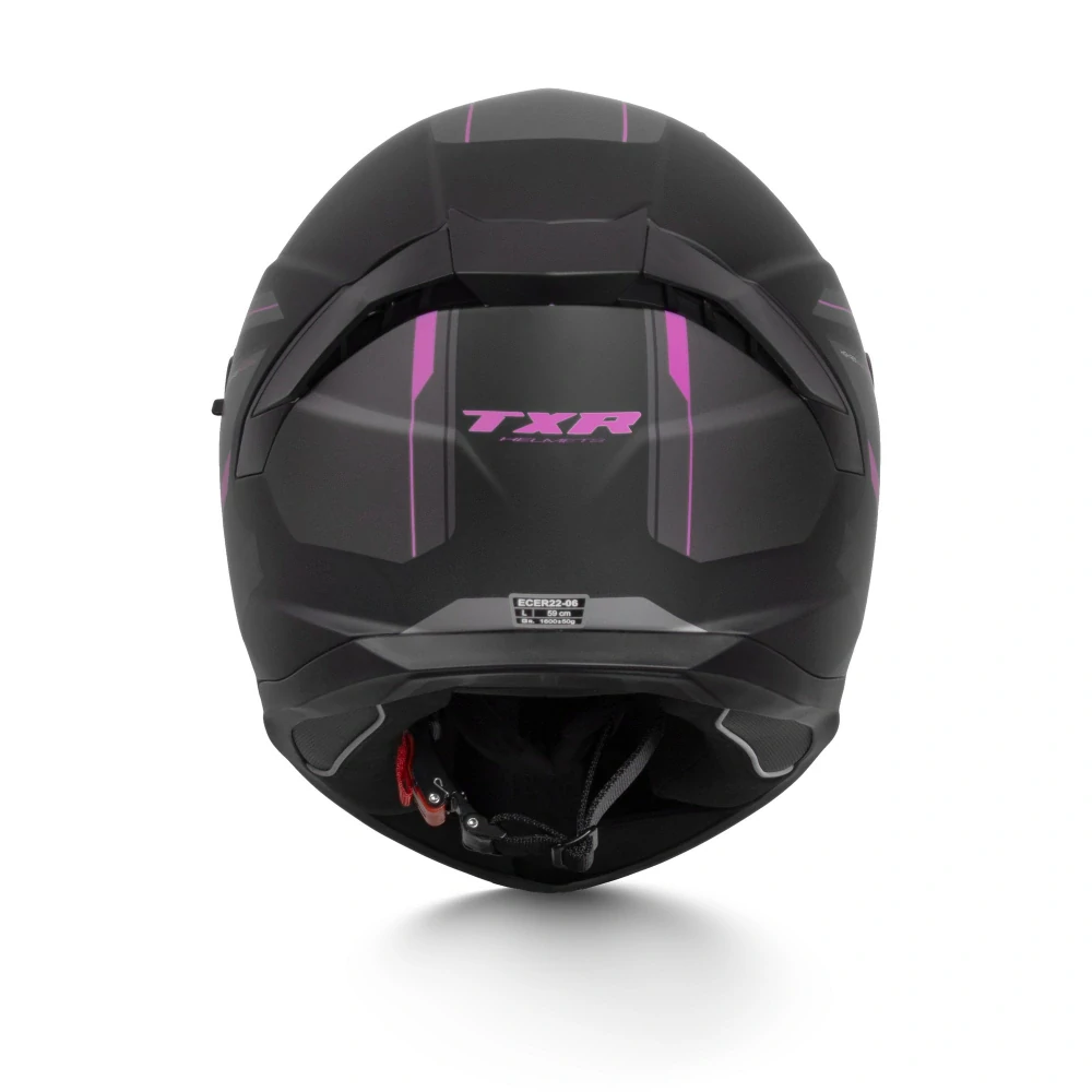 TXR Integrální helma na motorku Raptor černo-šedo-růžová XXL