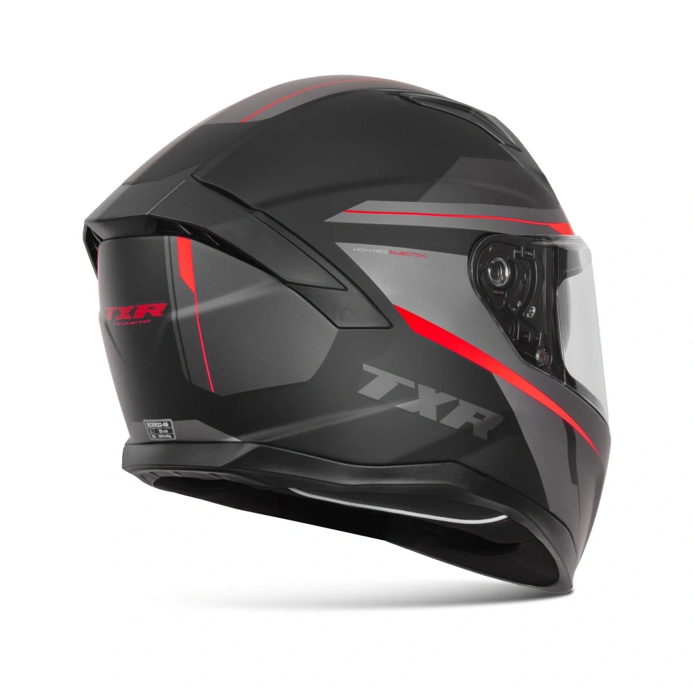 TXR Integrální helma na motorku Raptor černo-šedo-červená S