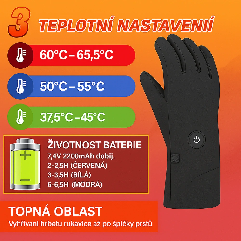TXR Vyhřívané rukavice na motorku Nordic M