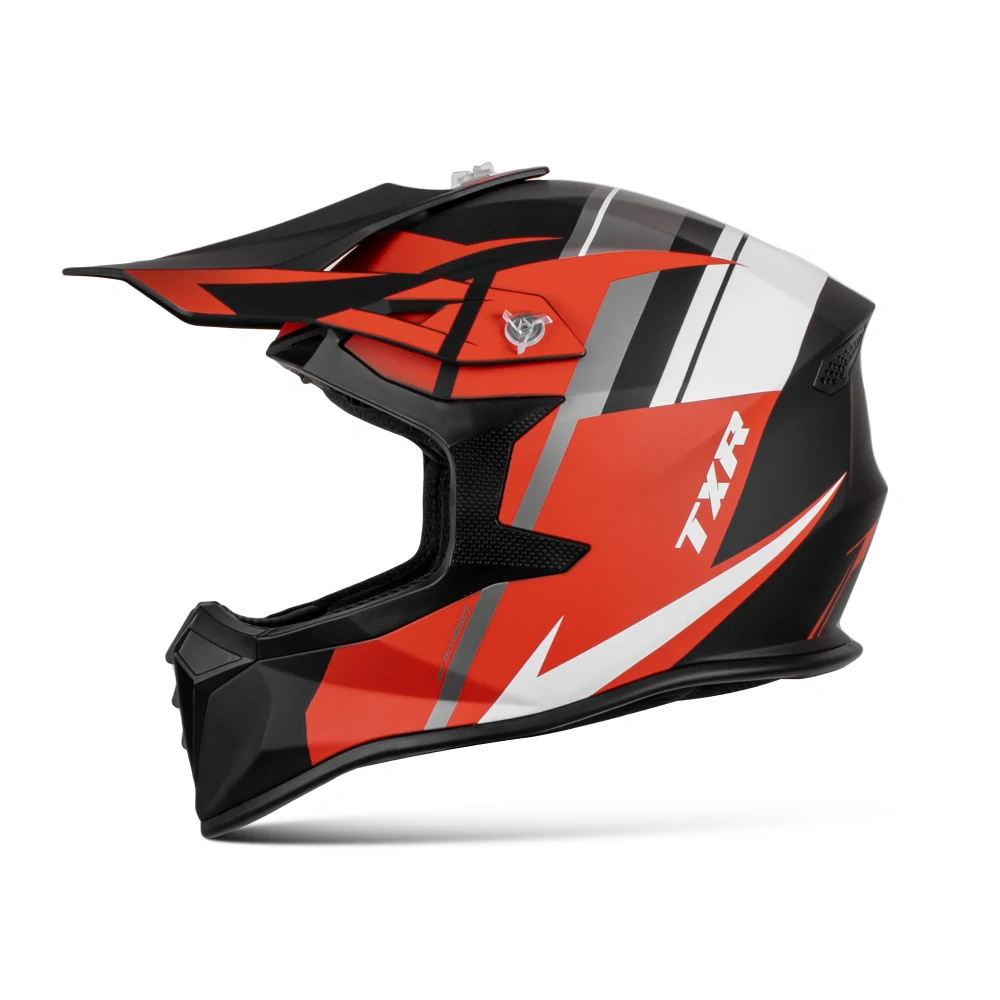 TXR Motokrosová helma Fury černo-šedo-bílo-červená S