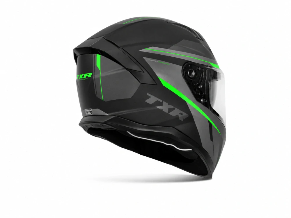 TXR Integrální helma na motorku Raptor černo-šedo-fluo zelená L