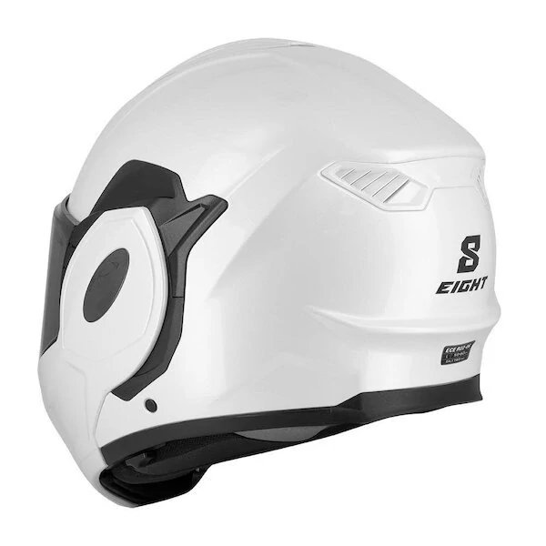 EIGHT Výklopná přilba Fliptech bílá lesklá M