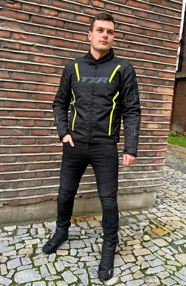 TXR Bunda na motorku Gunner černo-fluo žlutá XL