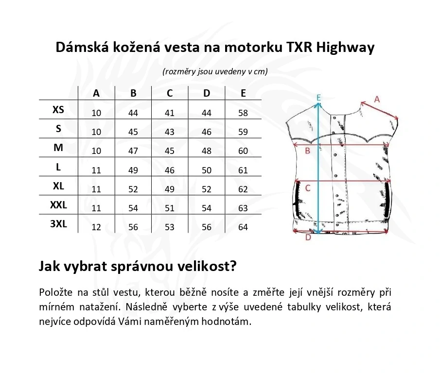 TXR Dámská kožená vesta na motorku Highway L