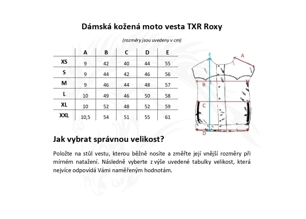 TXR Dámská kožená vesta na motorku Roxy XXL