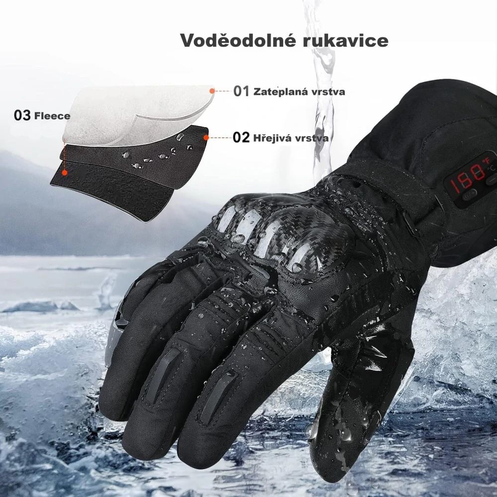 TXR Vyhřívané rukavice na motorku Artic M