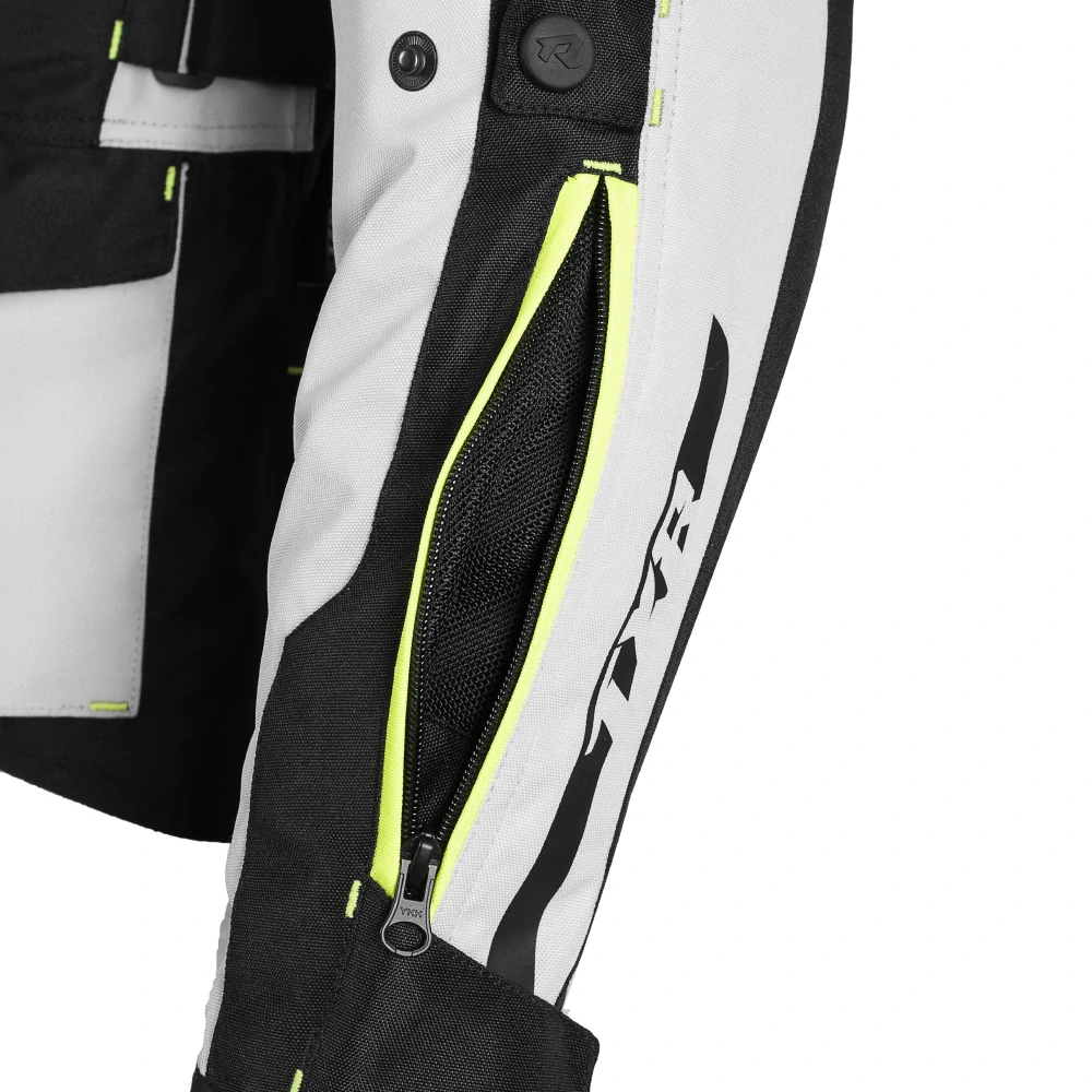 TXR Dámská bunda na motorku Expedition černo-šedo-fluo žlutá XS