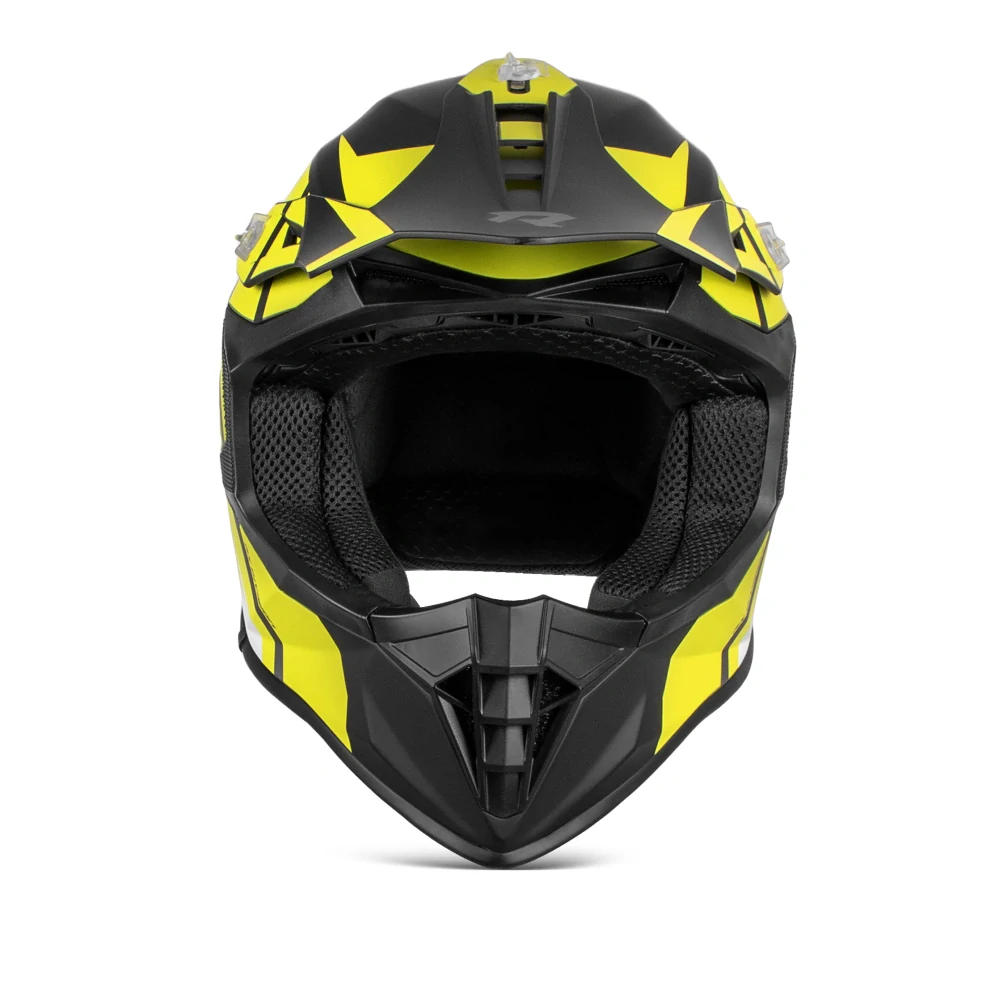 TXR Motokrosová helma Fury černo-šedo-bílo-žlutá M