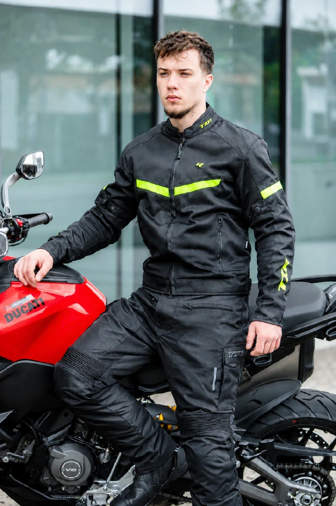 TXR Bunda na motorku Breeze černo-fluo žlutá L