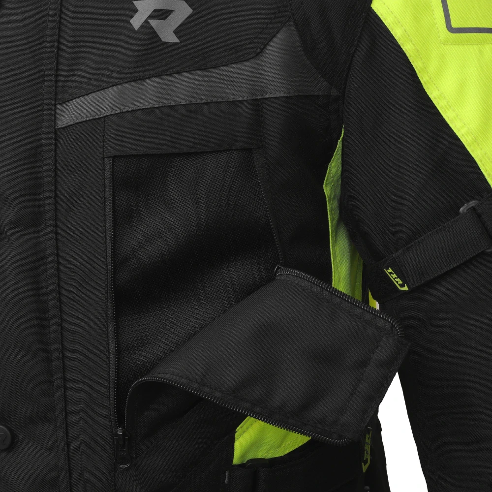 TXR Bunda na motorku Compass černo-šedo-fluo žlutá XXL