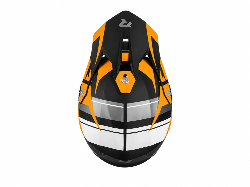 TXR Motokrosová helma Fury černo-šedo-bílo-oranžová M