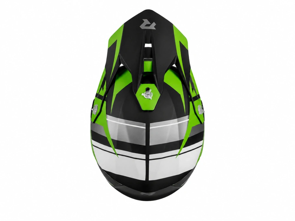 TXR Motokrosová helma Fury černo-šedo-bílo-zelená XL