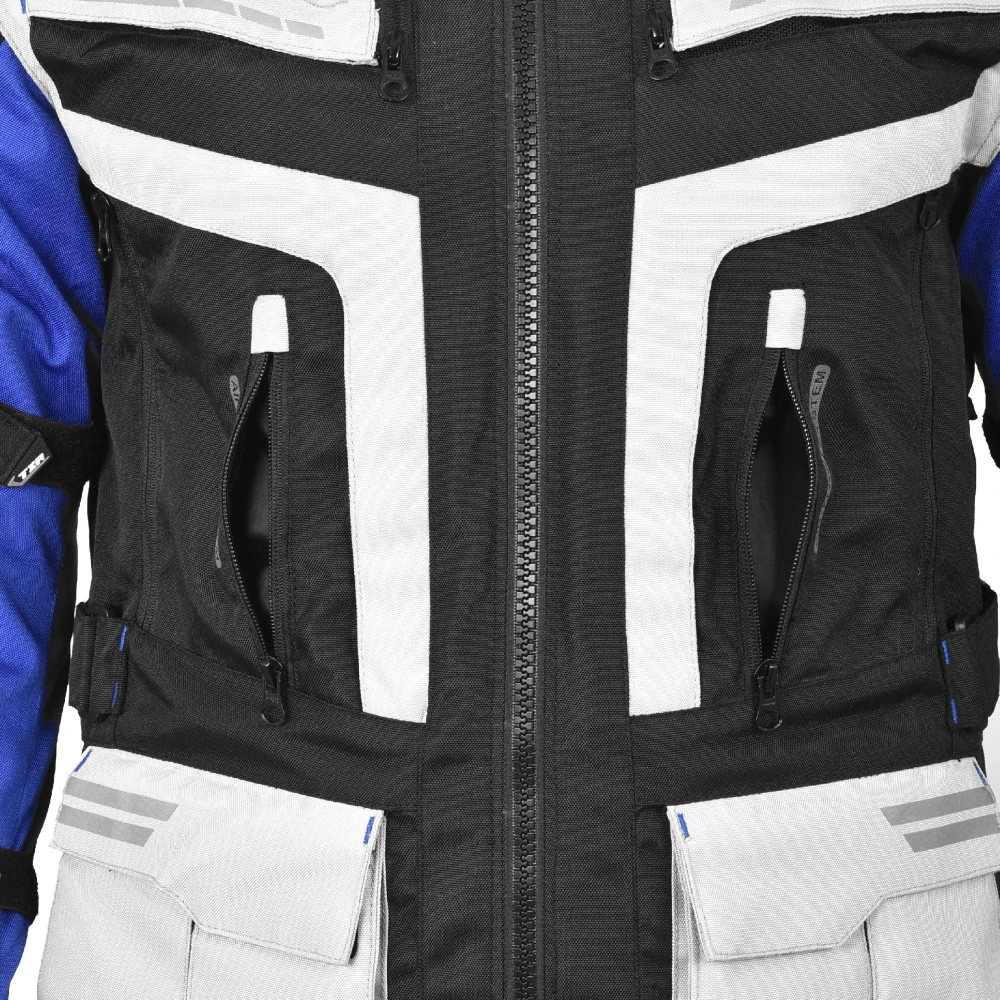 TXR Bunda na motorku Tracer černo-šedo-modro-červená 3XL