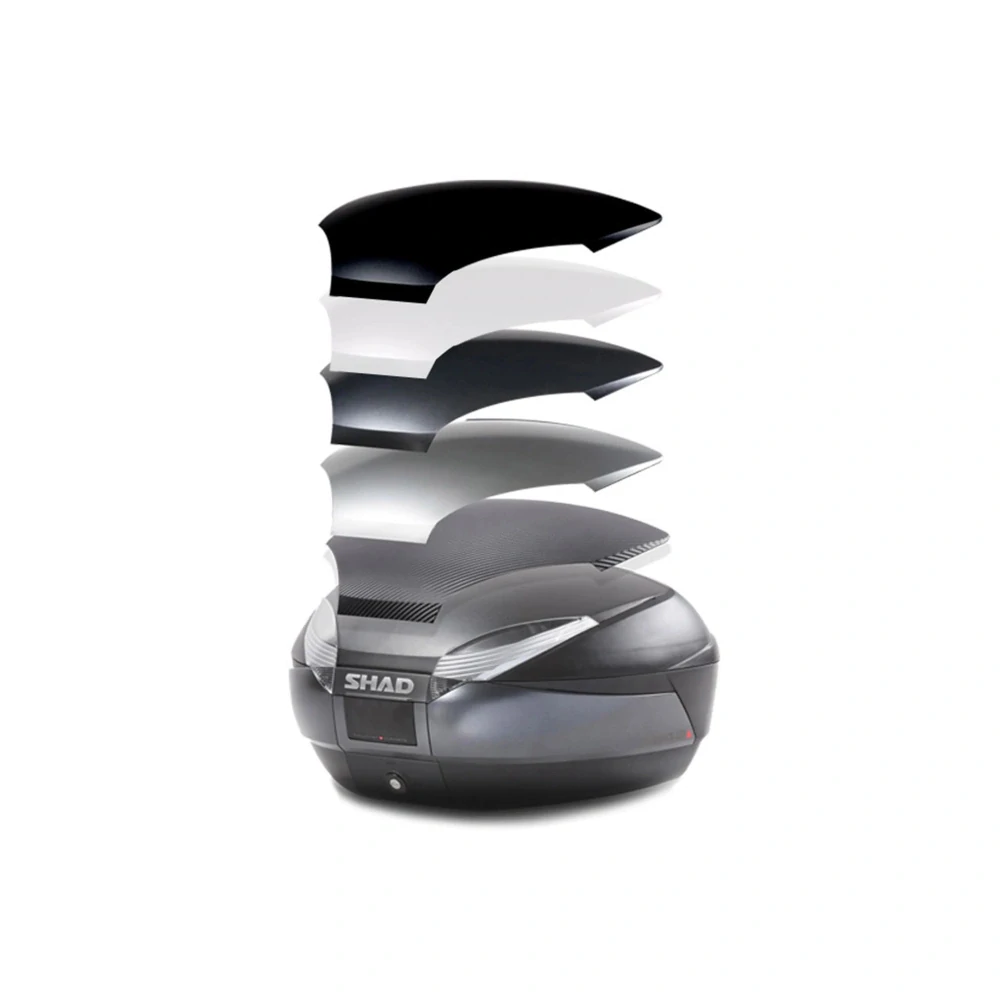 SHAD Topcase - s barevným krytem SH48 Karbon se zámkem PREMIUM SMART