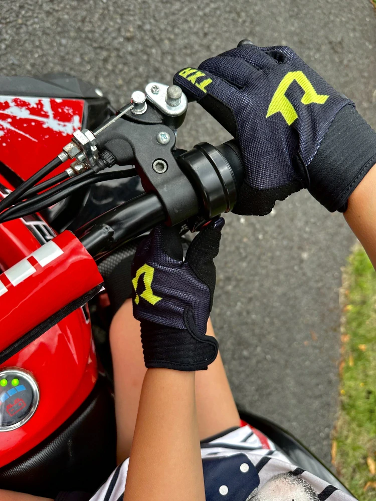 TXR Dětské rukavice na motorku Lite černo-fluo žluté 6