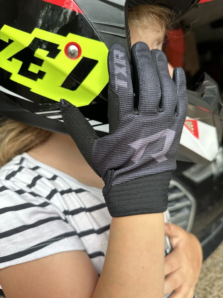 TXR Dětské rukavice na motorku Lite černo-šedé 3
