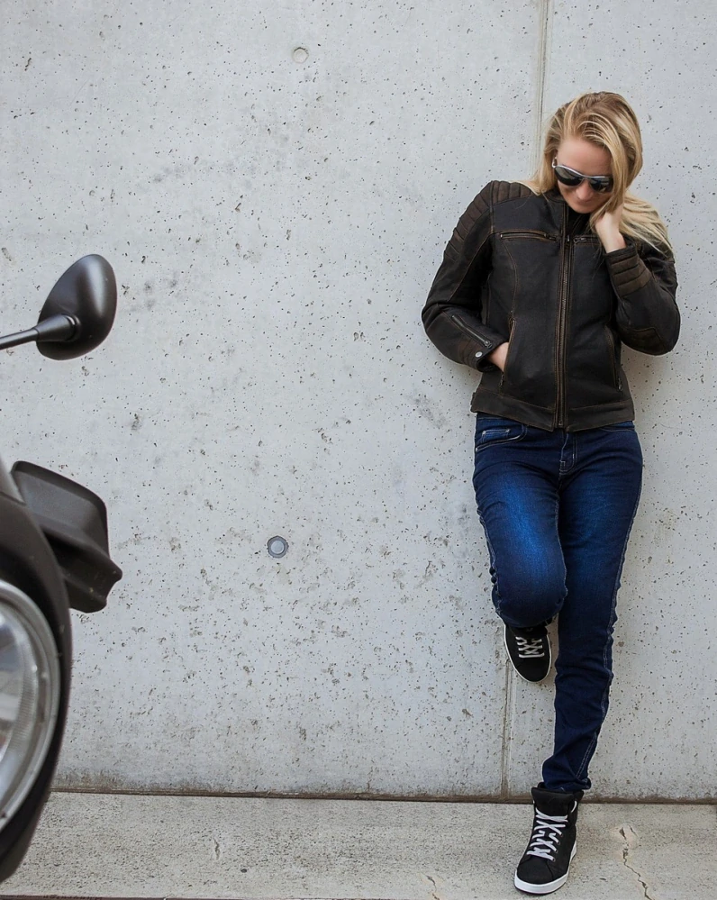 TXR Dámská kožená bunda na motorku Carmen Vintage XL