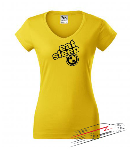 Dámské triko s motivem eat sleep BMW
